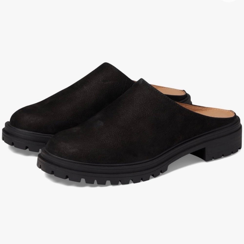 Madewell The Bradley Lugsole Mule in Black Nubuck Size 7